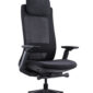 KS-EVL002A_人體工學椅_電腦椅_辦公室椅_黑框黑網正斜面照片