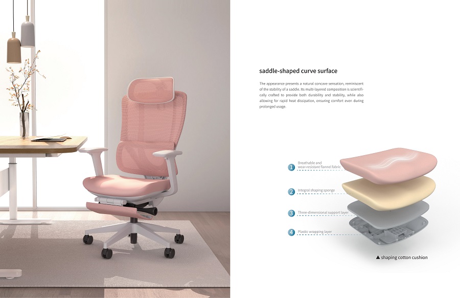 椅_電腦椅_全新定型綿曲線形坐墊